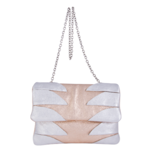 Pochette Onde cipria argento fronte